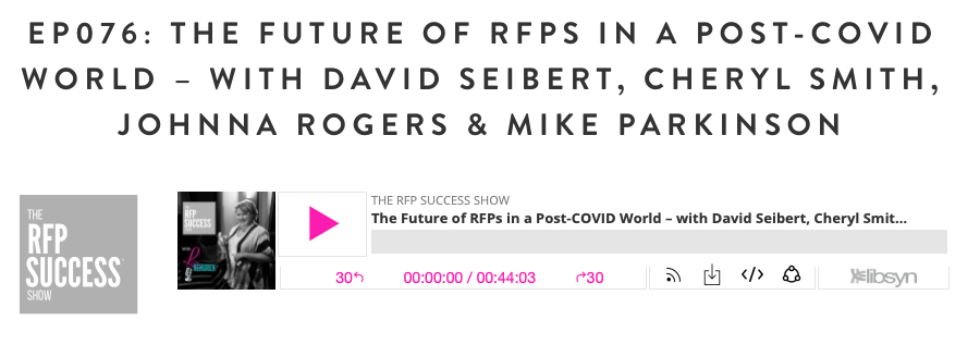 Screenshot of podcast title for Future of RFPs